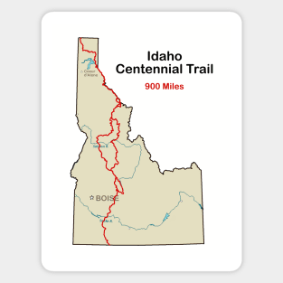 Route Map of Idaho Centennial Trail Magnet